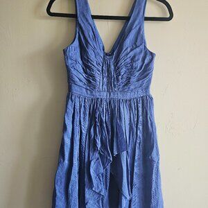 Anthropologie Somerset Blue Linen Blend Dress - Size 0 summer dress
